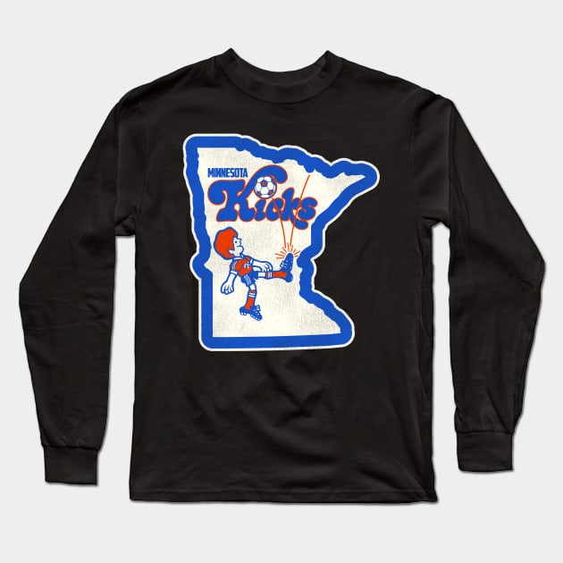 Defunct Minnesota Kicks Soccer Team Jersey Crest Long Sleeve T-Shirt by Defunctland